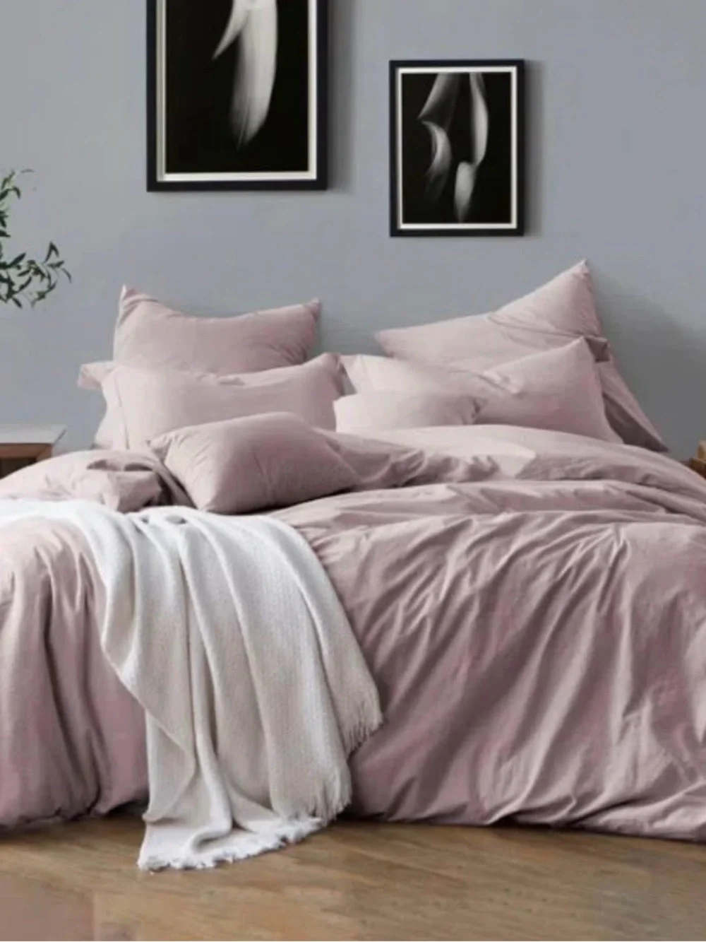 Cotton Lilac 3 pc Duvet Bedding Set - Swift Comfort king/california king.